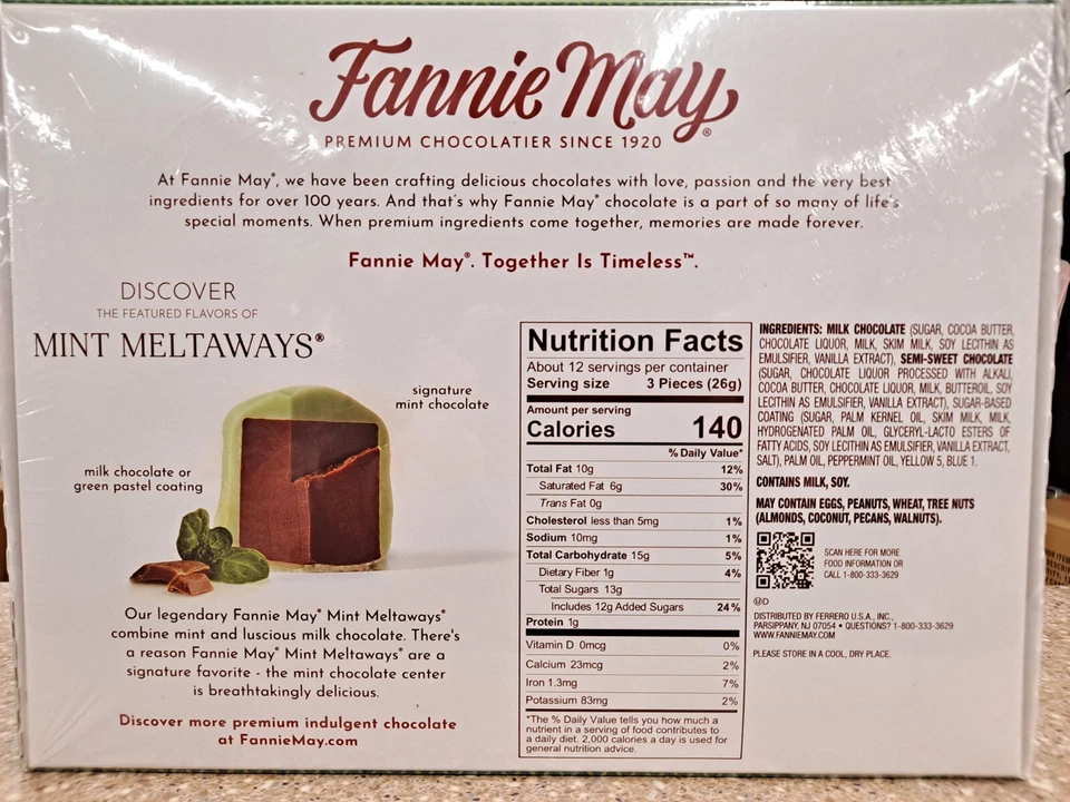 Fannie May Meltaways como nuevo 11,5 OZ. Caramelo de chocolate con leche como nuevo ¡Navidad 2025! Foto 2 de 4