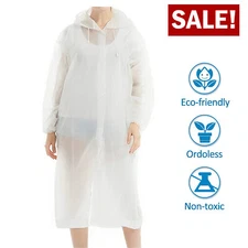 Men Women Adults Raincoat Rain Coat Hooded Waterproof Jacket Poncho Rainwear