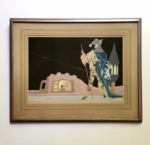 Umberto Brunelleschi Signed Pochoir Print, Art Deco Venice Carnival 1926 France - Picture 2 of 10