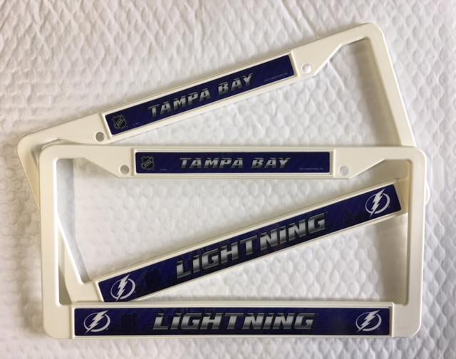 2 Tampa Bay Lightning White License Plate Frame NEW Auto Truck FREE