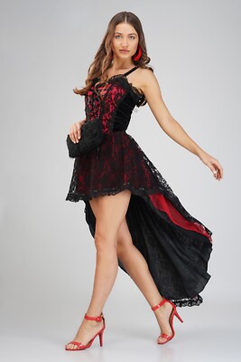 Gothic Dress Red And Black Dress For Party Women Gothic Long