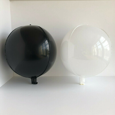 Brandneu 18'' Kugel Kugel Runde Luftballons Schwarz & Weiß Set Party Ballons