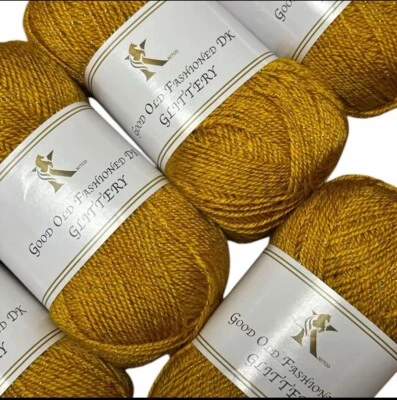 Good Old Fashioned DK Glitter Knitting/ Crochet Yarn 5x100g 100% Acrylic 33