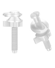 2 PCS Toilet Seat Screws Kit Plastic Hinges Nuts Washers Top Mount White