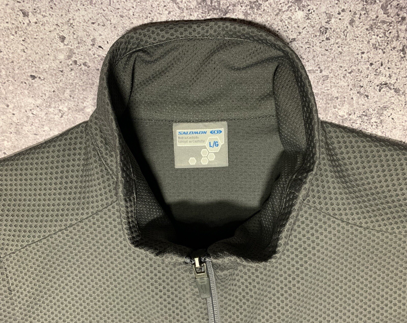 Gilet Salomon vintage uomo grigio full zip leggero taglia large