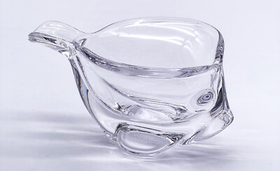 Vintage Crystal Glass Vannes Fish Glass Cigar Ashtray | Made in France