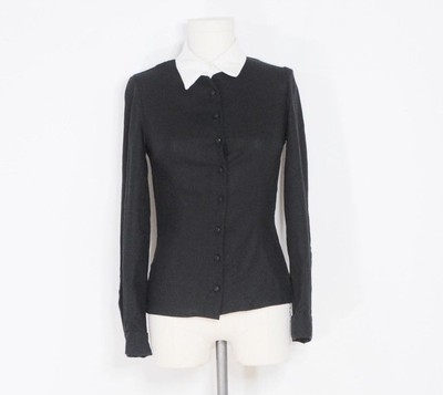 black peter pan collar top
