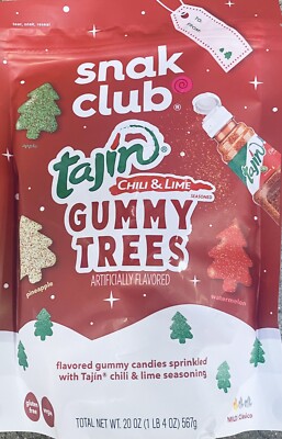 Snak Club Tajin Chili & Lime CHRISTMAS HOLIDAY GUMMY TREES 20 oz Bag