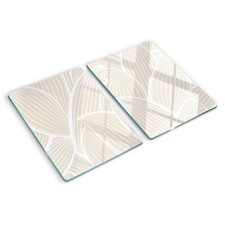 Glas-Herdabdeckplatte Ceranfeldabdeckung 2x40x52 Zweiteilig Blätter Muster
