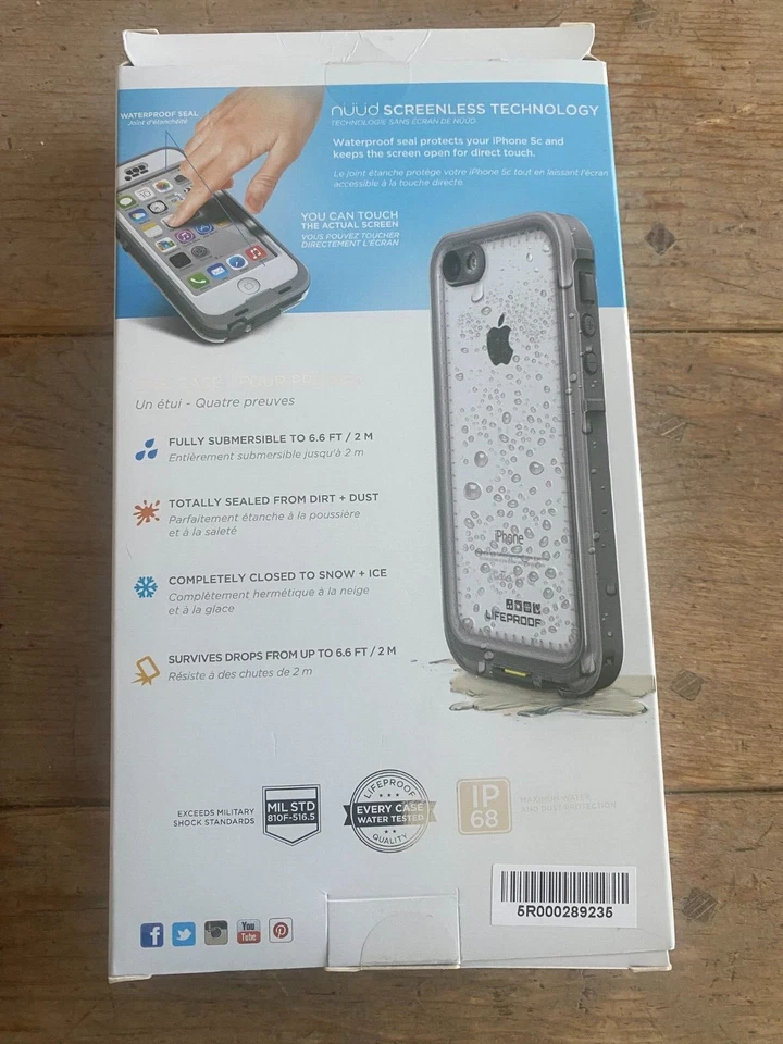 LIFEPROOF nuud for iPhone 5c - Black/Clear - Water/Dirt/Snow/Shock PROOF - NEW - Image 2 of 3