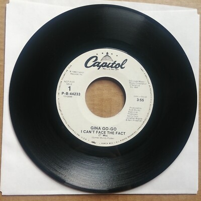 GINA GO GO I Can't Face The Fact DJ PROMO 45 7'' ELECTRONIC HOUSE Records Vinyl