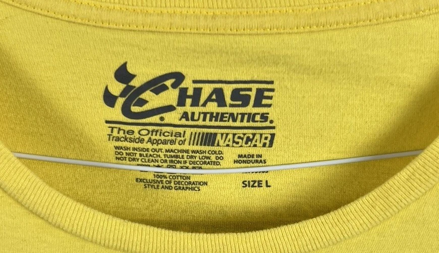 Camiseta para mujer Chase Authentics Nascar grande amarilla manga corta mate Kenseth Foto 3 de 4