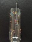RETRO HANDPAINTED GLASS TALL MARTINI PITCHER +SWIZZLE STICK VINTAGE BAR WAS $100 — photo 4