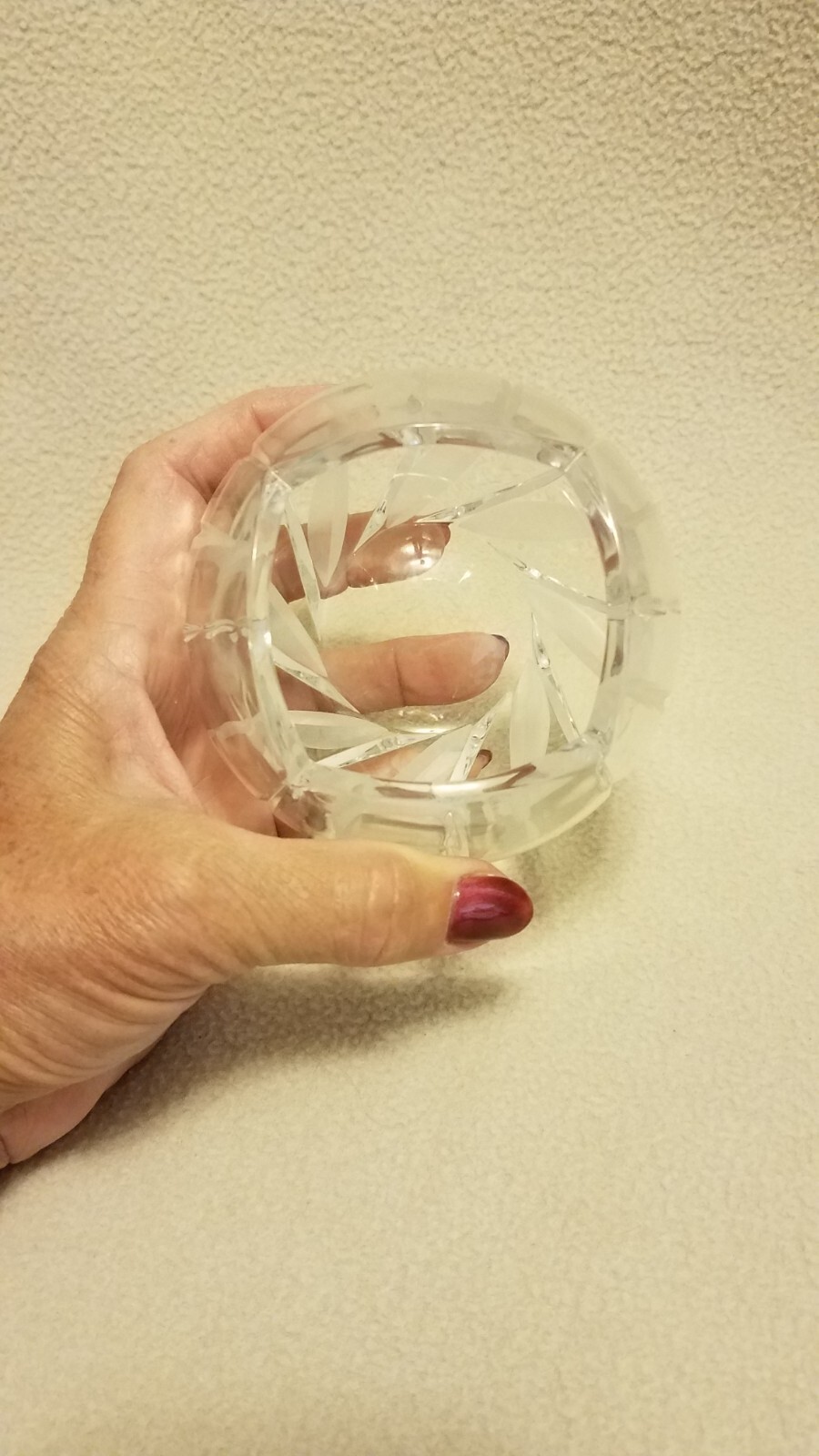 Small Clear Glass Rose Bowl Or Candle Holder