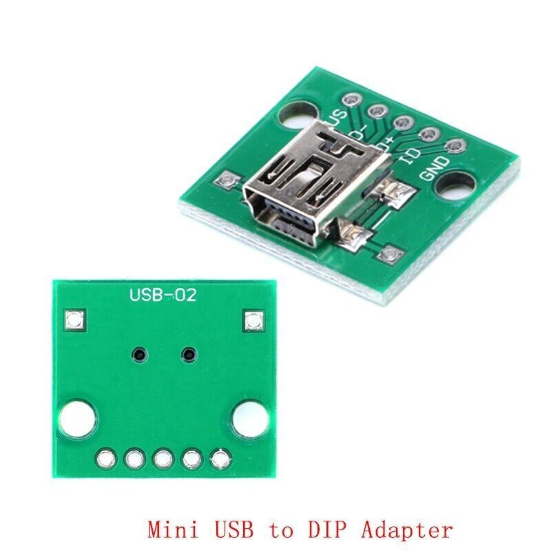 10PCS USB Micro MINI Female Socket Breakout Board 2.54mm Pitch Adapter Connector - Image 3 of 4