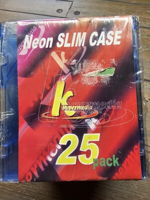 Neon Storage Cases DVD or CD 25 Pack Slim Case Jewel Case Khypermedia Sealed New