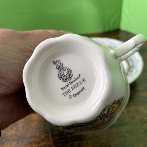 ROYAL DOULTON DISNEY WINNIE THE POOH "The Rescue" TAZZA DA TÈ E PIATTINO OSSO CINA - Foto 6 di 7