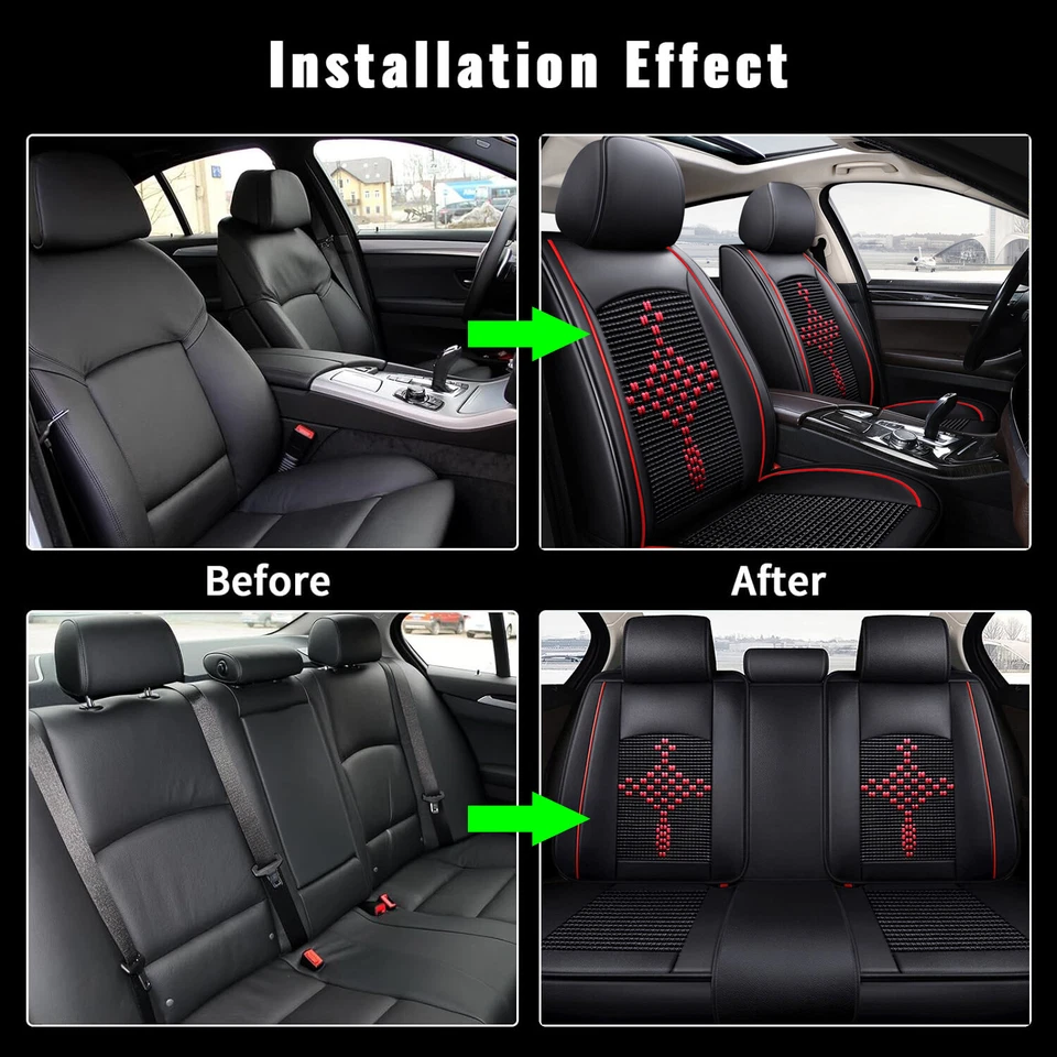 For Volkswagen Cool Leather Ice Silk Car Seat Covers Front/Full Set Cushions Foto 3 de 4