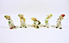 HEREND SNOWWHITE DISNEY DWARVES 5 PIECES OF PORCELAIN FIGURINES ! (P061)