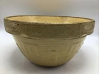 Yellow Ware Bowl Brush McCoy Mixing USA Girl Watering Can Window 10" Antique Vtg