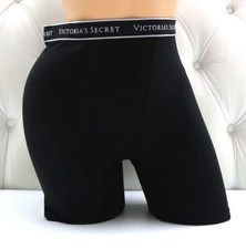 Victoria's Secret Logo Cotton/Modal Boxer Brief Panty Black S M L XL XXL NEW