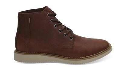 TOMS Mens Porter Water Resistant Dark Brown Leather Stiefel Halbschuhe Winter