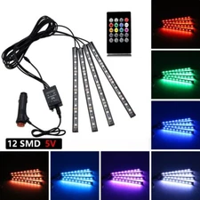 RGB LED Glow Car Interior Light Under Dash Footwell Seats Inside Lighting