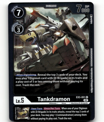 Digimon Tankdramon Draconic Roar EX3-051 R