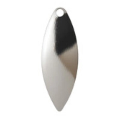 10 Pack Willow Leaf Spinner Blades - Mirrored NICKEL Finish - Size: # 3.5