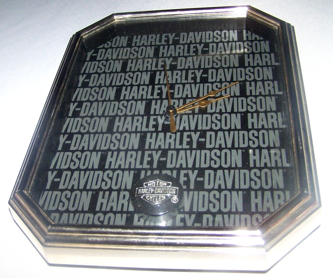 Harley Davidson Wall Clock Vintage 2000's Chrome Motorcycle