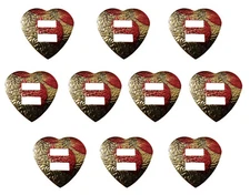 10 Pink Silver Heart Metal Western Bolo Slotted Concho Slides Scarf Belt Buckles