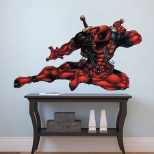 Deadpool Karate Kick Wall Decal Mural Dead Pool Sticker Poster Wall Vinyl, n89