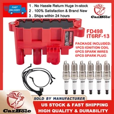 Ignition Coil + Spark plug & Wires For Ford F150 E150 Mazda Mercury FD498 DG485