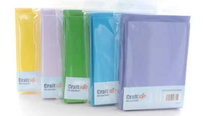 Craft UK Pack of 10 Blank C6 Cards and Envelopes Bright Colours Crafting Art