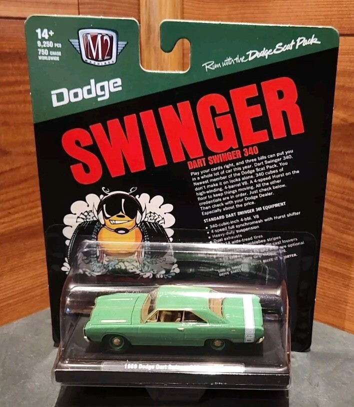 NEW M2 MACHINES AUTO-DRIVERS *CHASE* 1969 DODGE DART SWINGER 340 W