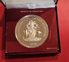 1976 Bahamas $10 Silver Proof Coin w/ COA 750 Grains  1.71 oz Melt $117 today