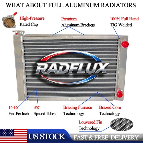 31"x19"Universal Racing Aluminum Radiator For Speedway Chevy SBC 350 Double Pass
