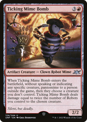 Ticking Mime Bomb #124 (LP) Unfinity UNF Magic MTG