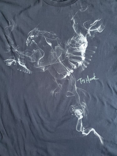 2XL Tshirt Tony Hawk skater Black Mens Smokey bird graphic skateboard - Picture 4 of 5