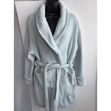 Amari Baby Dust Blue Plush Bathrobe Kimono One Size Belted Spa Bath