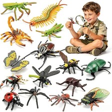 Plastic Fake Insect Toys Educational Kids Bug Playset 3 Years