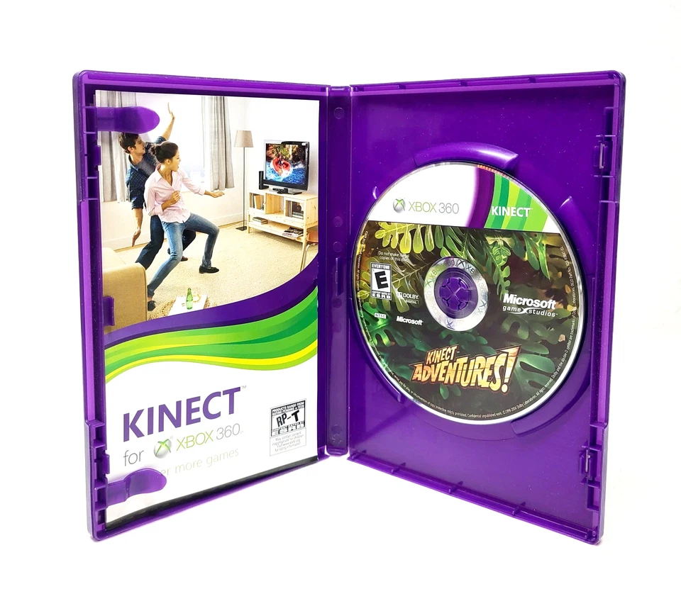 KINECT ADVENTURES (Microsoft Xbox 360, 2010) Complete CIB Video Game TESTED - Image 2 of 4
