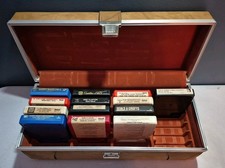 Vintage SAVOY 8 Track Brown Vinyl Carrying Case Holds 24 Tapes Music 13 Tapes