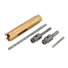 Neilsen 38mm Core Drill 150mm with Pilot Drill, Drift Key, Hex & SDS Adaptors