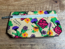 Clinique x Donald Cosmetic Makeup Bag Pouch Multi Color Flowers 7.5 x 3.5 inch