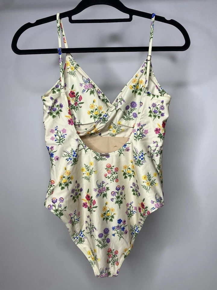 Spell & The Gypsy Collective Cream Posy One-Piece Crossover Swimsuit Large Beach - Image 3 of 4