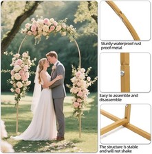 6FT Gold Metal Wedding Arch Backdrop Stand 2.6FT Wide