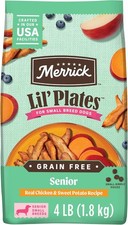 Merrick Lil’ Plates Premium Grain Free Senior Dry Dog 4 Pound (Pack of 1) 9.33 per pound