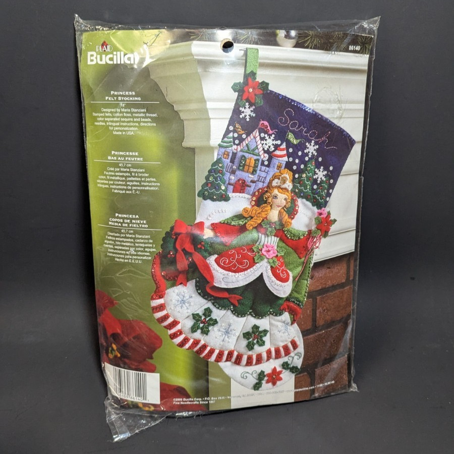 BUCILLA 18" Princess Castle Felt Applique Stocking Kit 86140