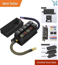 12V Fuse Relay Box 6 Relays 11 Fuses Automotive Marine Boat Pre-Wired